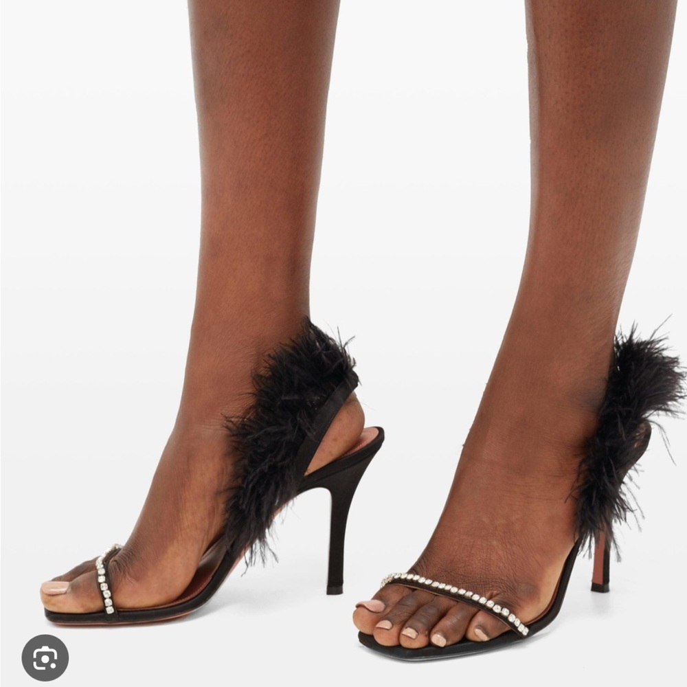 Amina Muaddi feather heels